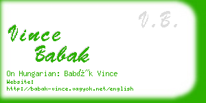 vince babak business card